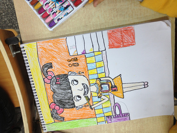 2013年11月17日龙岗小学一年级二班展开了一次"讲文明,讲卫生"的绘画图片