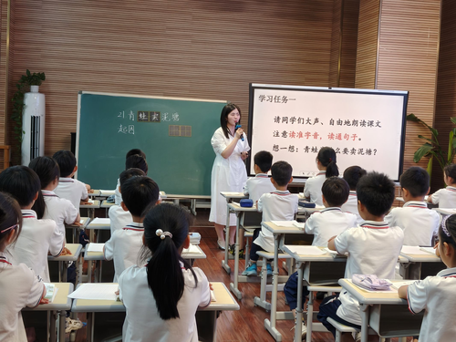 2郑东新区外国语学校龙翔校区梁思璐老师执教《青蛙卖泥塘》